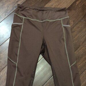 Dover Saddlery Riding Sport Tech Tights Brown SIZE LARGE